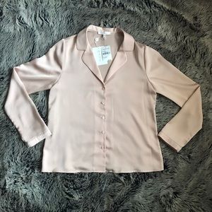 WAYF Blush Long Sleeve Button Up Top